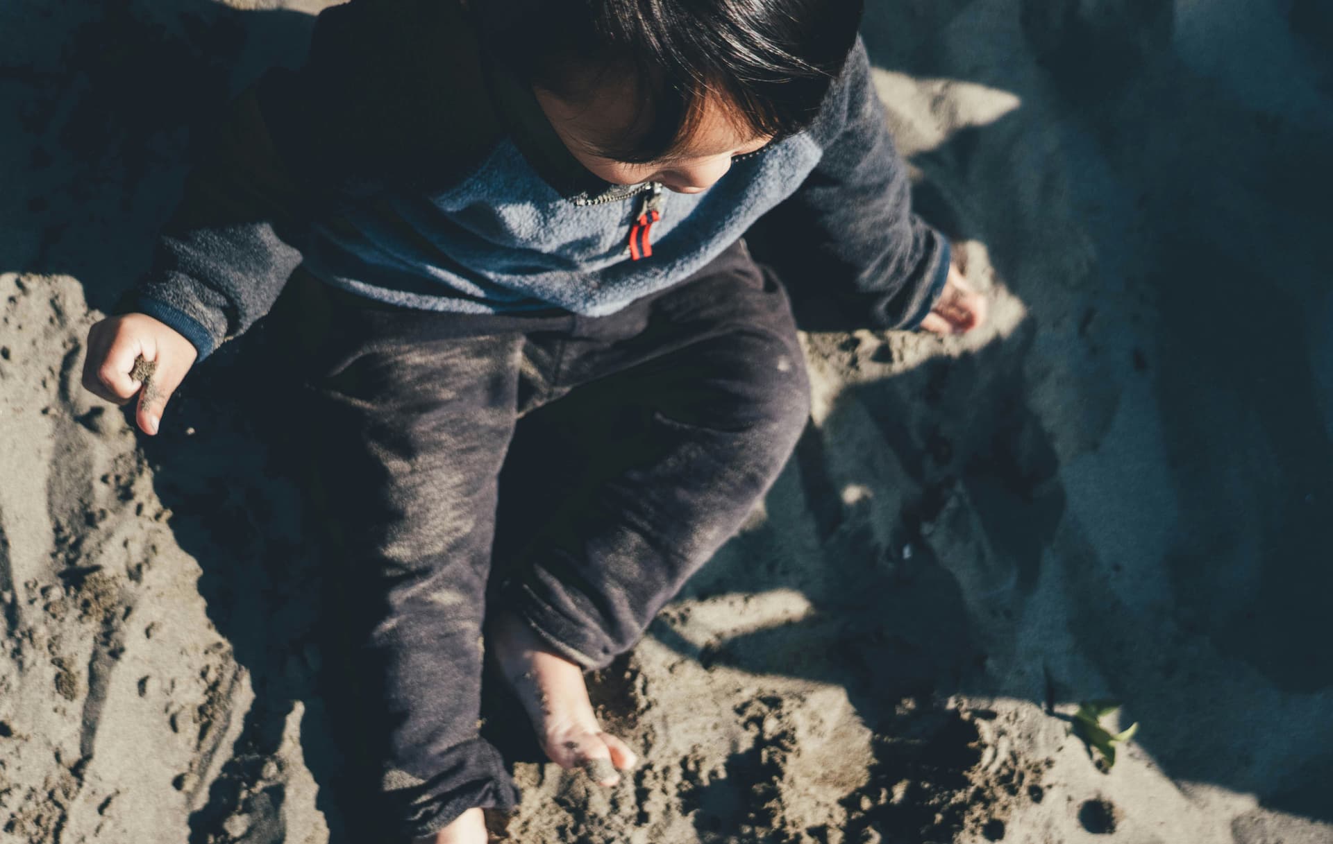 Children playing at the beach
